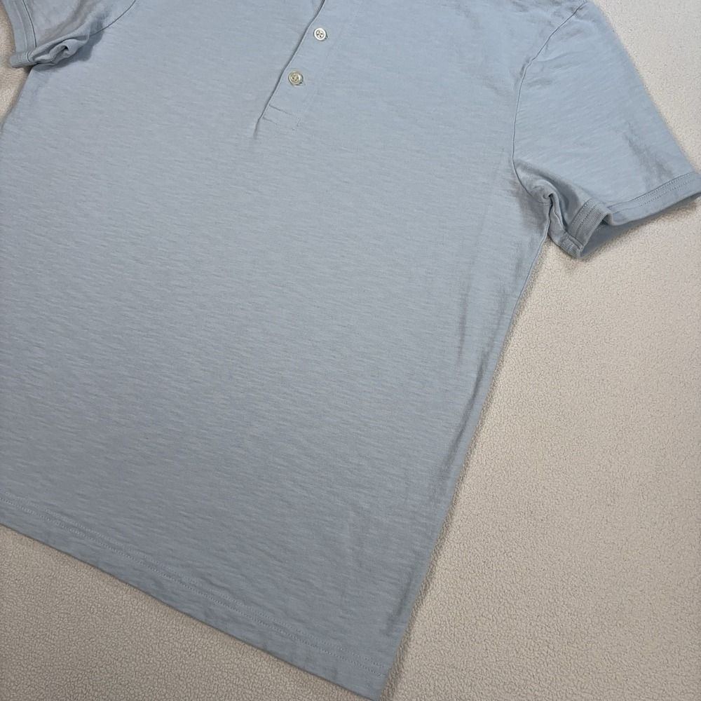 J.Crew Slub Cotton Henley‎ Shirt Men's M Light Blue L1965 - Picture 5 of 11